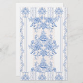 Frans, shabbykic, , bleek blauw, wit, land briefpapier (Voorkant / Achterkant)