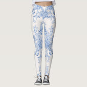 Frans, shabbykic, , bleek blauw, wit, land leggings (Voorkant)