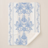 Frans, shabbykic, , bleek blauw, wit, land sherpa deken (Voorkant)