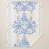 Frans, shabbykic, , bleek blauw, wit, land sherpa deken (Voorkant)