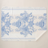 Frans, shabbykic, , bleek blauw, wit, land sherpa deken (Voorkant (horizontaal))