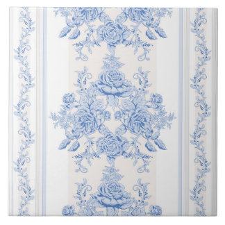 Frans, shabbykic, , bleek blauw, wit, land tegeltje