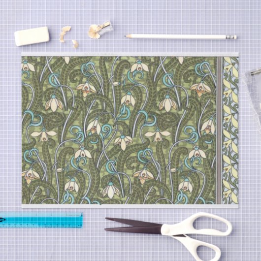 Frans Snowdrop Art Nieuw gestileerd Patroon Tissuepapier (Craft)