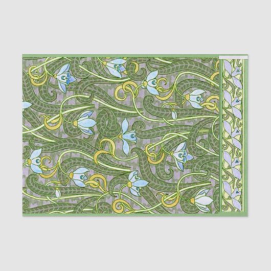 Frans Snowdrops Art Nouveau Stylized Pattern 1800 Tissuepapier (Voorkant)