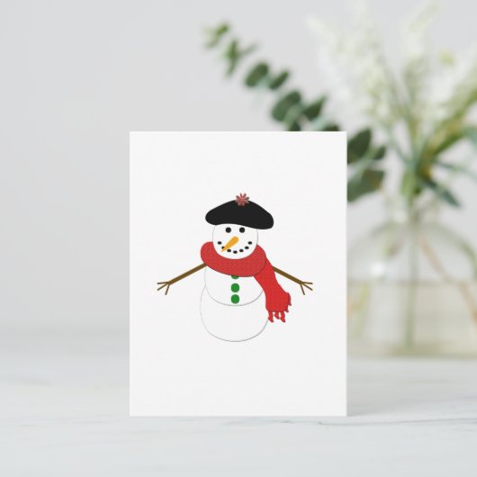 Frans Snowman Briefkaart (Staand voorkant)