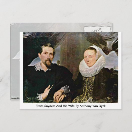 Frans Snyders en zijn vrouw van Anthony Van Dyck Briefkaart (Voorkant / Achterkant)