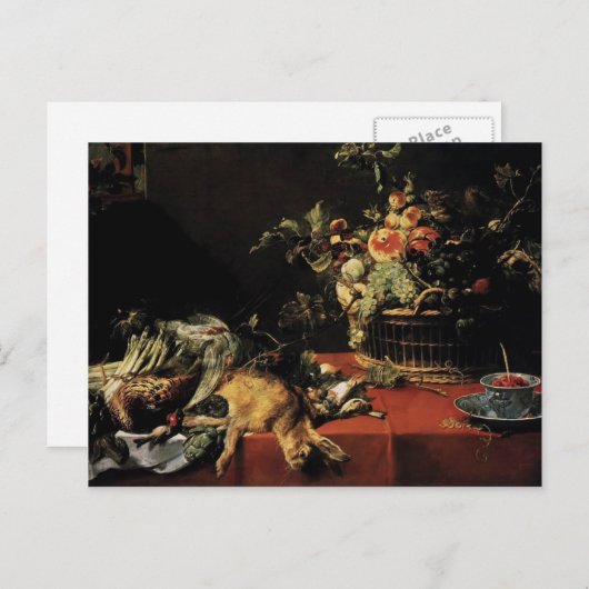 Frans Snyders- still Life with Fruit Basket,Game Briefkaart (Voorkant / Achterkant)