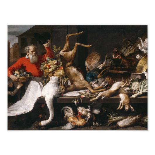 Frans Snyders - Stilleven met dood spel, Fruits Foto Afdruk (Voorkant)