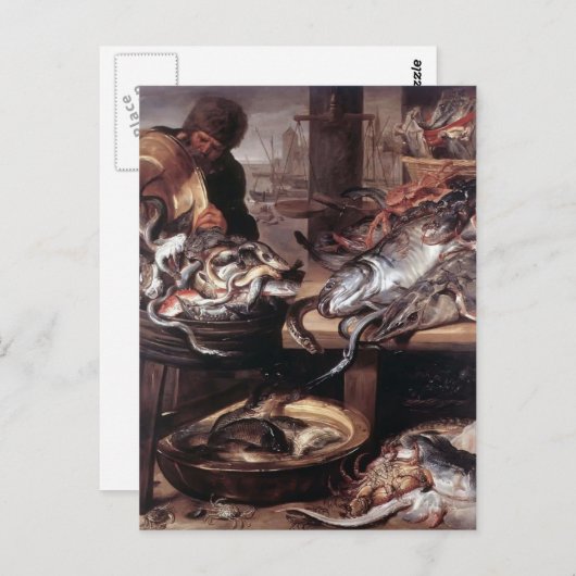 Frans Snyders- The Fishmonger Briefkaart (Voorkant / Achterkant)