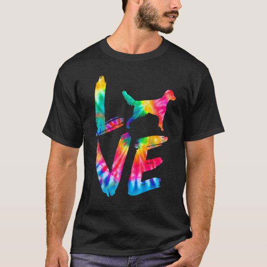 Frans Spaniela Tie Dye Love Dog papa T-shirt (Voorkant)