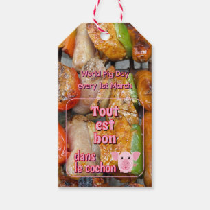 Frans spreekwoord over varkens cadeaulabel