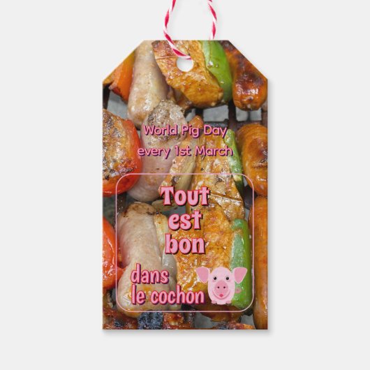 Frans spreekwoord over varkens cadeaulabel (Voorkant)