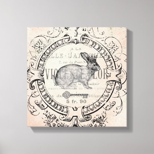 Frans Spring Rabbit stretched canvas (Voorkant)