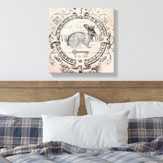  Frans Spring Rabbit stretched canvas Afdruk (Insitu (Slaapkamer))