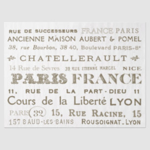  Frans Stad Names Paris Collage Tissuepapier
