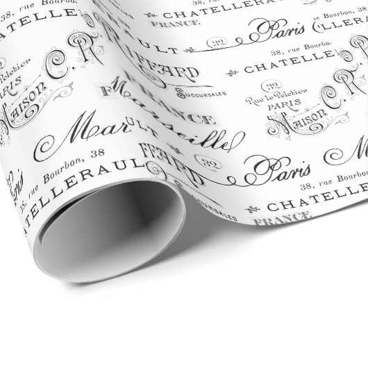  Frans Stad Names Paris Wrapping Paper Cadeaupapier (Rol Hoek)