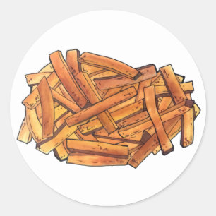 Frans Steak Fries Fried Potato Junk Food Ronde Sticker