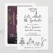 Frans stijl Afstuderen Brunch Luncheon Diner Kaart (Voorkant / Achterkant)