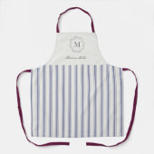 Frans stijl blauw Gestreept All-Over Print Schort (Voorkant)