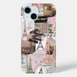 Frans Stijl Meisje Preppy Collage, Telefoonhoes iPhone 15 Case
