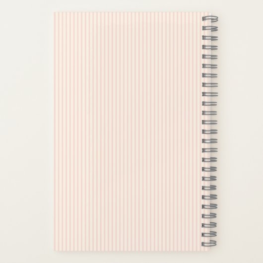 Frans Stijl Roze Gestreept Spiraalvormig Notitieb Notitieboek (Achterkant)