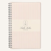 Frans Stijl Roze Gestreept Spiraalvormig Notitieb Notitieboek (Voorkant)