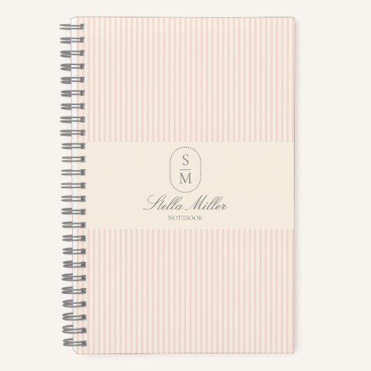 Frans Stijl Roze Gestreept Spiraalvormig Notitieb Notitieboek (Voorkant)