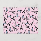 Frans stijlgeperst kleed papier met elastische tow briefkaart (Voorkant)