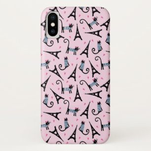 Frans stijlgeperst kleed papier met elastische tow Case-Mate iPhone case