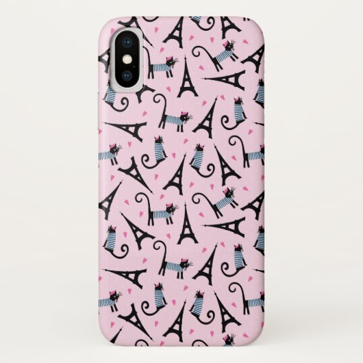 Frans stijlgeperst kleed papier met elastische tow Case-Mate iPhone case (Achterkant)