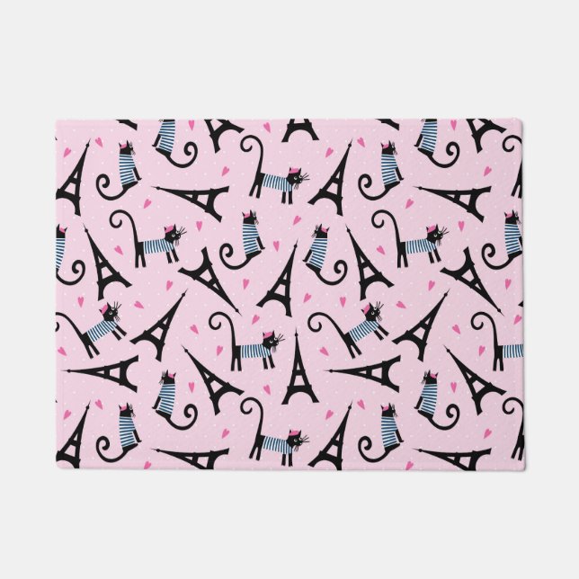 Frans stijlgeperst kleed papier met elastische tow deurmat (Voorkant)