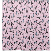 Frans stijlgeperst kleed papier met elastische tow douchegordijn (Voorkant)