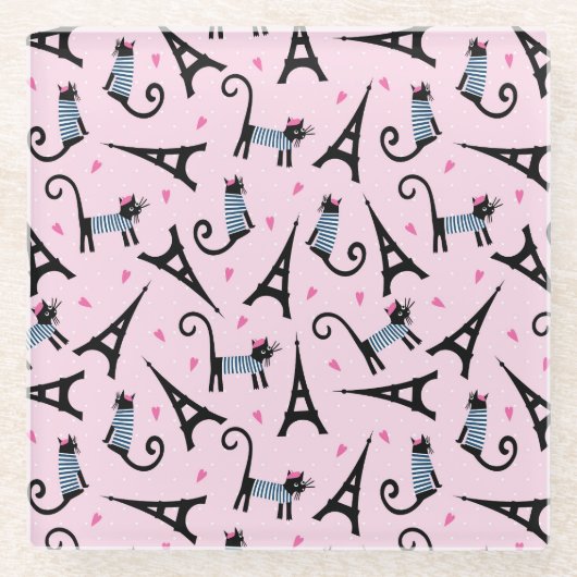 Frans stijlgeperst kleed papier met elastische tow glazen onderzetter (Voorkant)