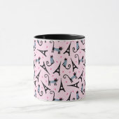 Frans stijlgeperst kleed papier met elastische tow mok (Midden)