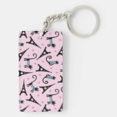 Frans stijlgeperst kleed papier met elastische tow sleutelhanger (achterkant)