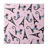 Frans stijlgeperst kleed papier met elastische tow tegeltje (Voorkant)