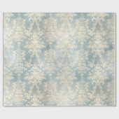 Frans Stoffig Blauw Damask Cadeaupapier (Vlak)