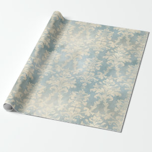 Frans Stoffig Blauw Damask Cadeaupapier