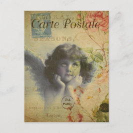 Frans Style Angel en Roos Briefkaart