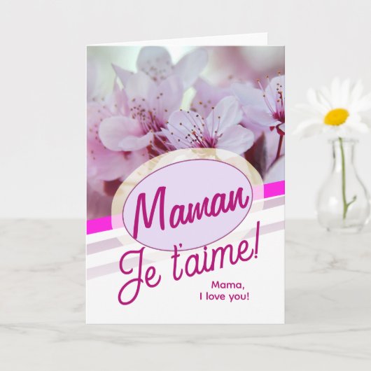 Frans Taal Maman Je T'aime voor Moeders Kaart (Kleine Plant)