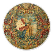 Frans Tapestry Jewel Tones Elegant Keramische Knop (Voorkant)