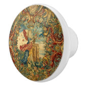 Frans Tapestry Jewel Tones Elegant Keramische Knop (Rechts)