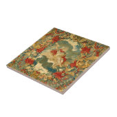 Frans  Tapestry Patroon Jewel Tones Tegeltje (Zijkant)