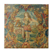 Frans  Tapestry Patroon Jewel Tones Tegeltje (Voorkant)