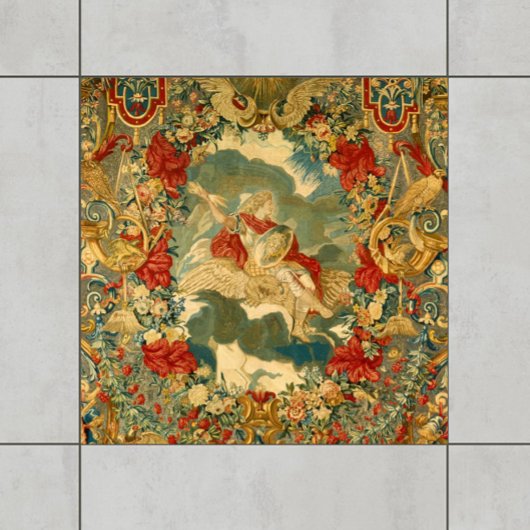 Frans  Tapestry Patroon Jewel Tones Tegeltje