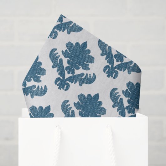 Frans tapijt blauw en wit tissuepapier (Cadeauzakje)
