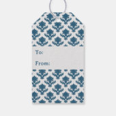 Frans tapijt blauw op wit cadeaulabel (Achterkant)