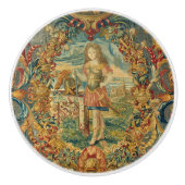 Frans tapijtpatroon Elegant Kleurrijk Keramische Knop (Voorkant)