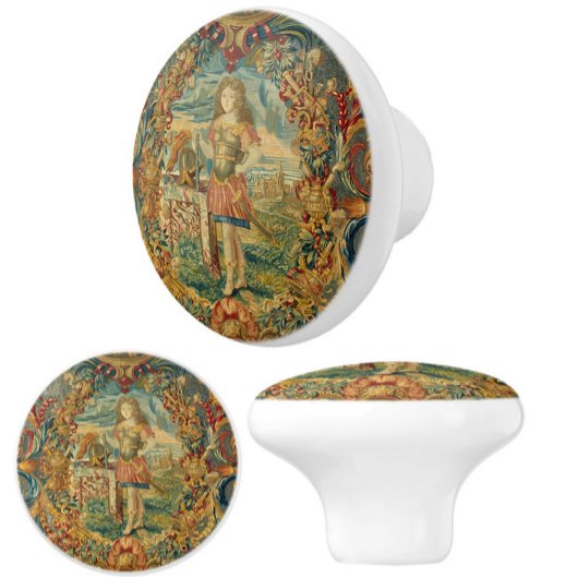 Frans tapijtpatroon Elegant Kleurrijk Keramische Knop