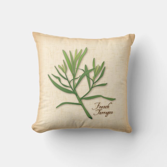 Frans Tarragon Herb Pillow Kussen (Voorkant)